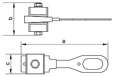 Rysunek - Uchwyt krańcowy przyłącza 4x(16-25)mm²