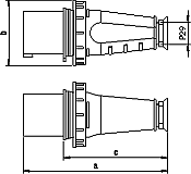 Rysunek - Wtyczka izolacyjna przenośna IP67 63A/400V