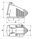 Rysunek - Gniazdo wtyczkowe metalowe stałe IP44 16A/400V